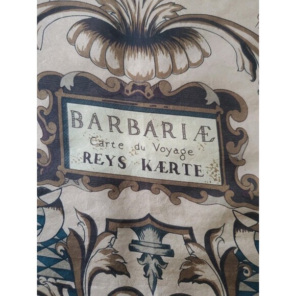 ELLEN TRACY Designer Discover Map Silk Scarf 34“ Square - Picture 4 of 15